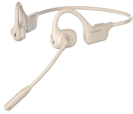 LOBKIN Auriculares Conducción Aérea, Auriculares Bluetooth de Oído Abierto con Micrófono de Cancelación de Ruido para Office, Llamadas y Reuniones