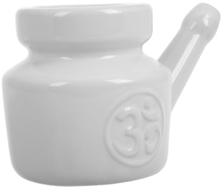 ERINGOGO Brocca Lavaggio Nasale in Ceramica da 350ml, Facile da Usare ed Elegante per Pulizia Nasale Durante Cambi Stagionali e Yoga