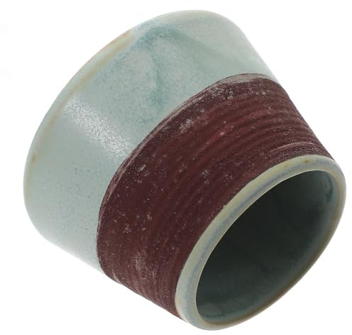 EXHUMKY Ceramic Match Holder Jar with Striker for Long Matches Compact Decorative Canister Stylish Home Decor Firelighter Storage Pottery