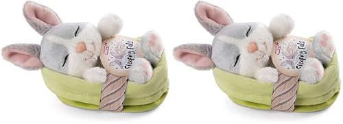 NICI Kuscheltier Hase grau 12 cm – Stofftier aus weichem Plüsch, niedliches Plüschtier im Körbchen zum Kuscheln und Spielen, für Kinder & Erwachsene, 48706, tolle Geschenkidee, hellgrau