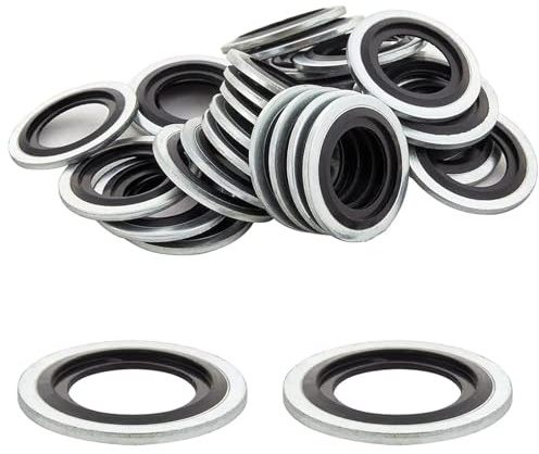 Juego de 20 Juntas de tapón de cambio de aceite, 16 x 24 x 2mm tornillos de cambio de aceite con junta de estanqueidad Compatibles con Captur Clio Laguna, OEM 110265505R, 6079970345 8200641648 3121867