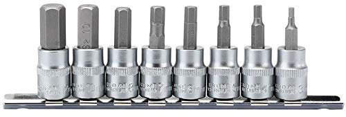 Draper 16285 3/8 Inch Square Drive Hexagonal Socket Bit Set, 48mm