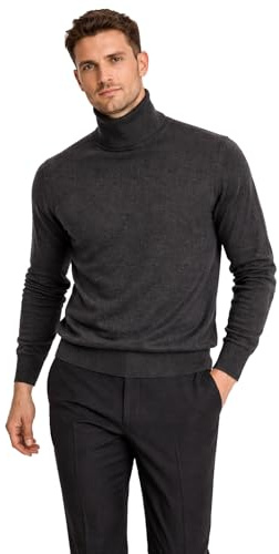 Cashmeren Herren Essential Knit Rollkragenpullover 100% Merinowolle Langarm Rollkragenpullover