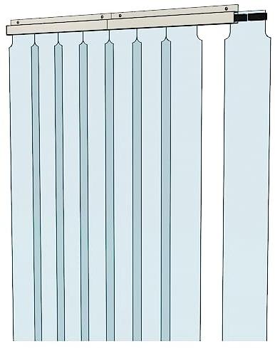 Awoco 38 x 84 Vinyl Strip Climate Control Curtain Kit, Slide-in Strips Perfect for Freezers, Coolers and Warehouse Doors NSF Approved Made in USA