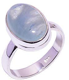 Ring aus 925er Sterlingsilber, natürlicher Aquamarin, handgefertigt, Damenschmuck CR5507, Stein, Aquamarin,