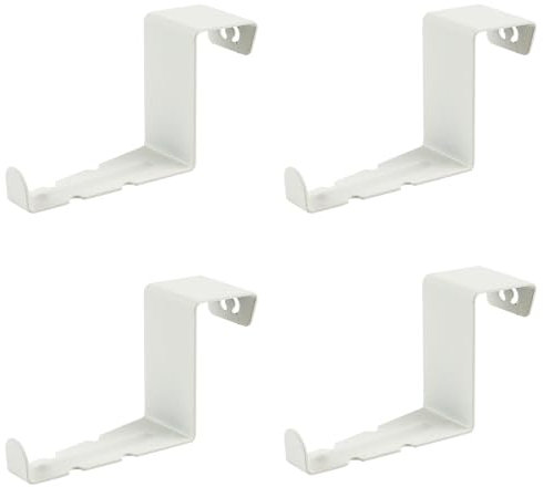 Ideen mit Herz Deko-Fenster- & Türhaken | Design 1 | 7,5 cm x 2,4 cm x 4,2 cm | weiß | 4 Stück