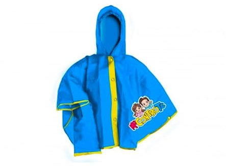 Me Contro Te Poncho Pioggia Bimba Mantella Impermeabile con Cappuccio tg. 8/9 Anni - Azzurro