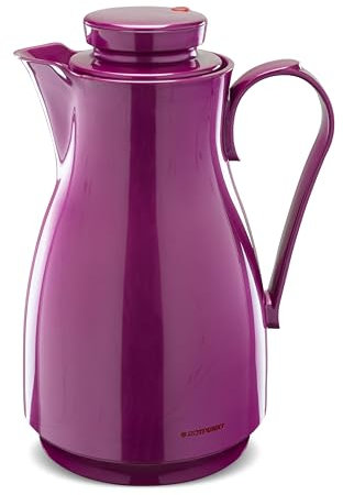 ROTPUNKT Isolierkanne 828 Karla 1,8 Liter I gespiegelte Thermo-Kanne I hochwertig I langlebig BPA Frei- Schadstoffrei I Doppelwandiger Glaseinsatz I Shiny Grape