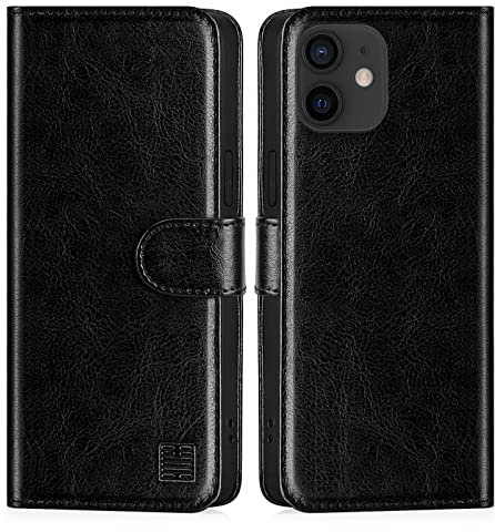 32nd Book Wallet PU Leather Flip Case Cover For Apple iPhone 12 (6.1) / Apple iPhone 12 Pro (6.1), Design With Card Slot and Magnetic Closure - Black