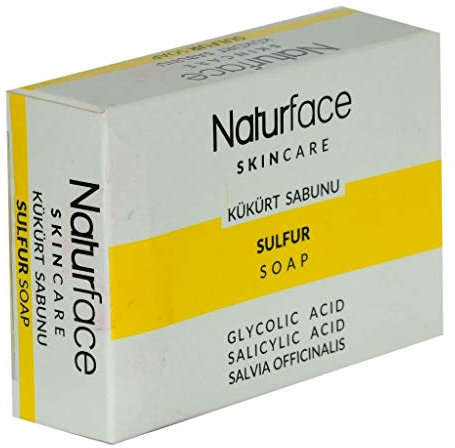NATURFACE Schwefelseife Akneseife Pickelseife Antibakteriel Seife für unreine Haut 100g