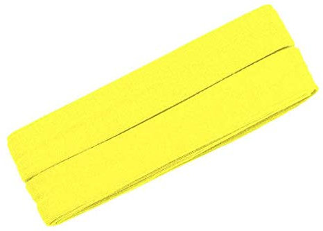 Zierstoff einfach nähen Unifarbenes Schrägband, Jersey, vorgefalzt, 20 mm breit - 2 Packungen á 3 Meter, Neongelb