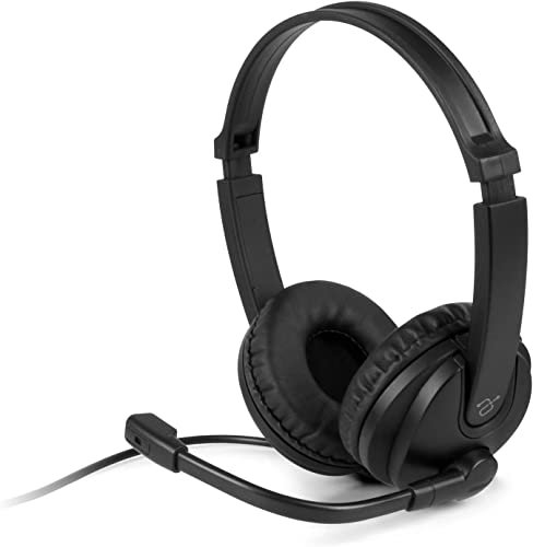 Aluratek Kabelgebundenes USB-Stereo-Headset AWHU02FB - Over-Ear-Kopfhörer, mit Geräuschunterdrückung, Boom-Mikrofon, eingebautem Mikrofon, HiFi-Sound, Hörgeräte-Kopfbügel, weiche Ohrpolster, ideal für