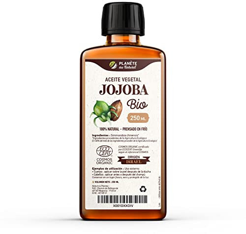 Aceite Vegetal de Jojoba Orgánico 250 ml - 100% Puro, Natural y Prensado en Frío