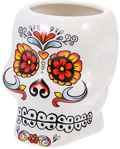 ABOOFAN Juego de vasos de cerámica creativos de whisky con forma de calavera humana taza de café novedad tazas de vino vaso de degustación de bebidas copas para fiestas de Hawái Bares restaurantes