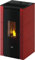 Pelletofen Cadel Cristal 9 Air 8,5 kW Ofen Kamin Kaminofen Pellet Metall Rot
