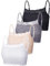 Geyoga 4 Stück Spitzen Bra Top Bralette Sport für Damen(S,Schwarz, Weiß, Beige, Grau)