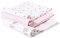 Interbaby Babytücher aus Baumwolle, 80 x 80 cm, Packung mit 3 Mullwindeln für Neugeborene, Stillen, Handtuch, Decke, bequem, weich, atmungsaktiv, Fallschirmspringer-Design, Rosa