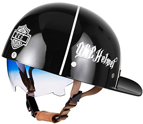 Baseball Cap Casco Motorrad Halbhelm Für Erwachsene Herren Jethelm Motorradhelm Baseball Cap Halbhelme DOT/ECE Zertifiziert B,L