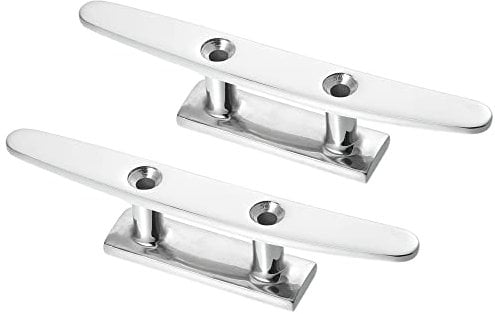 X AUTOHAUX 2pcs 6 Stainless Steel Flagpole Cleat Hook Boat Deck Rope Cleats