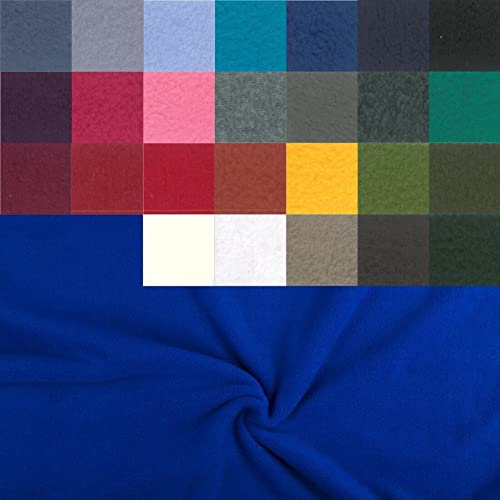 Polarfleece Meterware antipilling - Fleecestoff weich/kuschelig - Kuschelfleece Uni - Polyesterfleece - Winterstoff - 50 x 150 cm, Farbe: 005 blau