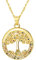 Flongo Collier pour femme avec pendentif arbre de vie - En acier inoxydable doré avec oxyde de zirconium coloré - Pour femme et fille - Cadeau d'anniversaire, Acier inoxydable