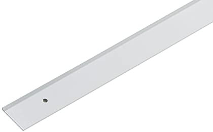 Cezar Barre d'extrémité en aluminium pour plan de travail - Barre latérale avec trous - Gauche - Hauteur : 28 mm - Longueur : 0,6 m - Blanc