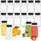 WOOWAIR Paquete de 16 Mini Botellas Vacías de Plástico 120ml, Botellas de Jugo con Tapa, Transparente Botellas de Bebida Plástico Reutilizables, para Almacenar Zumo Leche Batidos o Bebidas Caseras