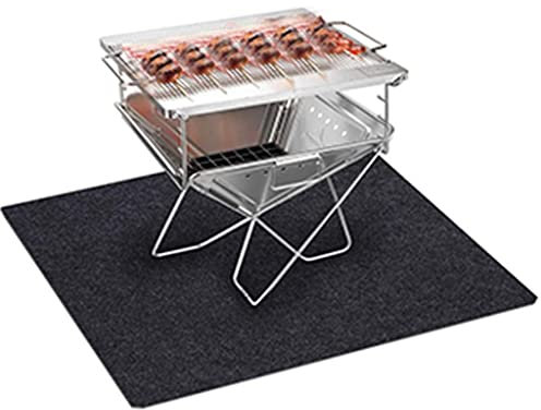 VISEKA Grillmatten für den Außengrill Groß Unter Grillmatte Feuerstellenmatte Pellet-Ofen Herdmatte Feuerfeste Matte für Decks und Terrassen Schutz