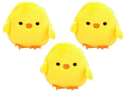 Anopo 3PCS Klein Münzbeutel Tier Niedlich Kawaii Geldbörsen für Teenager-Mädchen Mini Plüsch Geldbörsen Kosmetiktasche für Damen mit Reißverschluss Küken