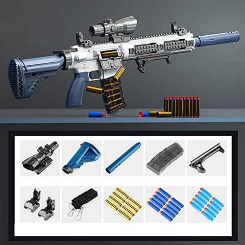 Spielzeugpistole, M416 Shell Ejection Soft Bullet Gun EVA Soft Sniper Rifle Gun, Blaster Weapon Toys Gun Kids Garden Game Spielzeug Geburtstagsgeschenk für Jungen Mädchen Jugendliche, Weiß