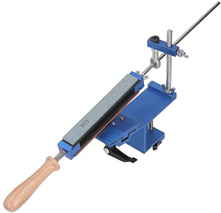 2023 Nuovo Affilacoltelli a 360° con Angolo Fisso, Kit per Affilare Coltelli da Cucina Professionale in Acciaio Inossidabile, Comodo da Usare, Design a Clip Rapida, 6 Pietre per