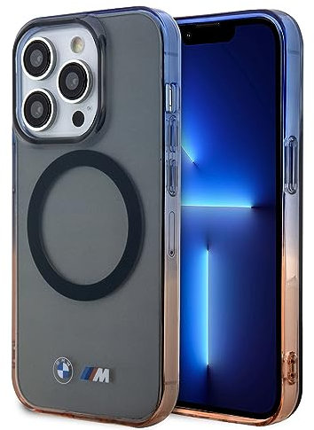 BMW Mobile Phone Case Compatible with Magsafe and iPhone 15 Pro Max in IML Gradient Dark Grey, Scratch-Resistant PC/TPU, Comfortable and Durable Hard Case with Accessible Ports, Shock Absorption and