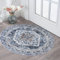 KOZYFLY Waschbarer, runder Teppich, 91 cm, Boho-Stil, kleiner Eingangsteppich, rutschfeste Gummi-Rückseite, Kreisteppich, 90 x 90 cm, Kunstwolle, getuftet, bedruckt, runder Teppich für
