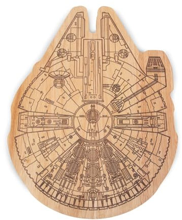 PICNIC TIME Star Wars Millennium Falcon Servierbrett, Charcuterie Board Set, Holz Schneidebrett (Parawood)