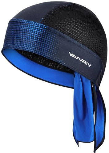 YANIKY Sports Bandana - Atmungsaktiv Kopftuch Herren - Bandana Cap Damen Durag Laufmütze Turban Herren Sommer Fahrradmütze Kopftuch für Radfahren Reisen Laufen Fitness (Blau)