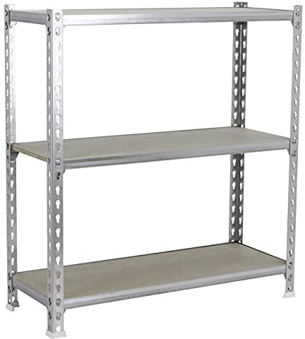 PROREGAL Schwerlastregal Baby MULI | HxBxT 90x100x30cm | 3 Fachböden | Fachlast 150kg | Verzinkt | Lagerregal Kellerregal Werkstattregal