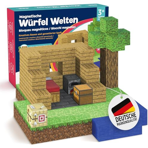 Home Kids World Magnetische Bausteine - enthält 95 Magnetbausteine im Stil Einer Mine, unabhängig laborgeprüft, fördert Kreativität, Flexible Bauweise, Kinder ab 3 Jahren
