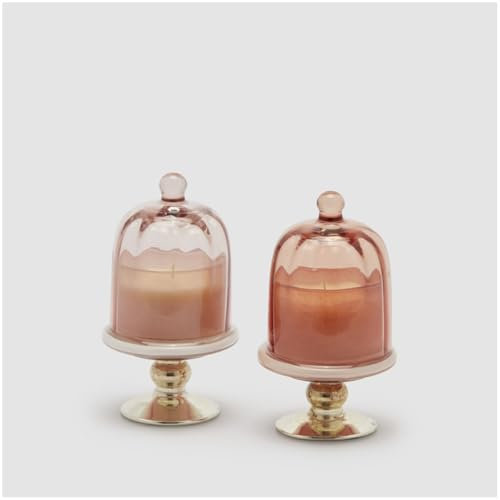 EDG - Enzo De Gasperi Vassoio in Vetro con Campana e Candela profumata Oud D9xH16 cm 2 Varianti(1pz) Marrone