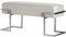 BETTSO - Sitzbank Flur - Bank mit Metall Gestell - 100x34cm - Polsterbank ohne Lehne, Garderobenbank - Sitzpolsterung aus weichem Samt - Pulverbeschichtet - Sitz Dunkelbeige, Gestell Silber