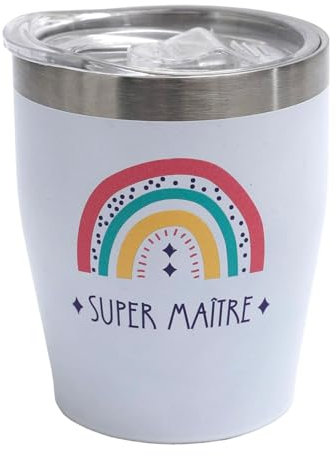BARBACADO Mug Barista isotherme super maitre, Cadeau maitre, Cadeau scolaire.