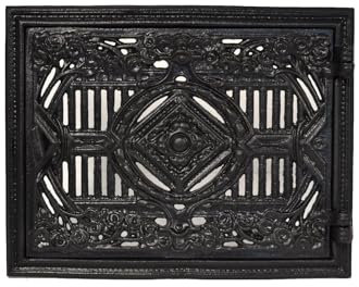 Sezam - Gusseisen Tür lüftungsgrill für kachelofen - 32.5x25.5cm - Hitzebeständige Farbe (Schwarz)