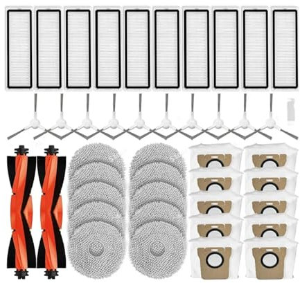 DNDJJM Compatible con Xiaomi Robot Vacuum X20+ / X20 Plus Piezas de Repuesto Accesorios Cepillo Lateral Principal Filtro HEPA Paño de fregona Bolsas for Polvo