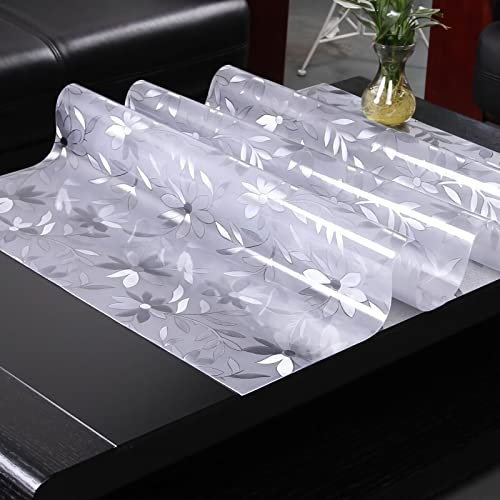 PVC 2mm transparente Tischdecke Blumenmuster abwaschbar wasserfester Tischband für Glastische Transparente Schutzfolie