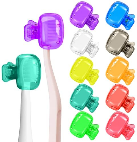 Alethron Zahnbürstenschutz, 10 Stück Zahnbürsten Schutzkappe, 10 Farben Zahnbürsten Abdeckung Tragbare Zahnbürste Schutzkappe zum Manuelle & Elektrische Zahnbürste Hülle für Outdoor Reise Zuhause Büro