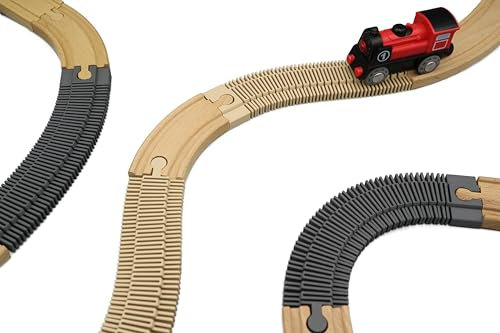 Flexible Schiene für Holzeisenbahnen (1 Stück) (Beige)