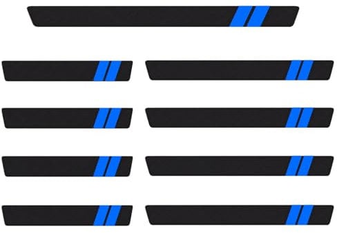 9 Pieces Sill Strip Threshold Protector Car Trunk Door Sill Carbon Fiber Door Sill Universal Anti-Trampling Protection Decorative Strips Suitable for a Variety of Car Models