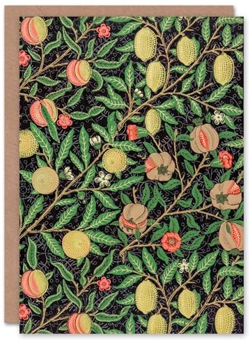 Artery8 William Morris Art Card Pomegranate and Citrus Pattern