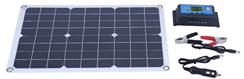 Panneau Solaire Portable, Kit de Panneau d'alimentation du Solaire 50W avec Contrôleur 50W Monocristallind DC 18V Solar Battery de Chargement Camping pour la Randonnée en Camping-car