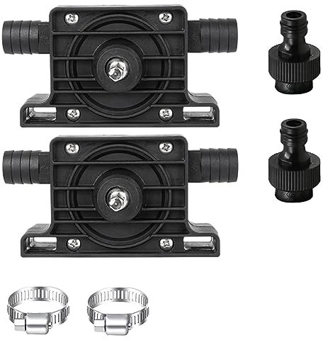 2 Pack Hand Electric Drill Water Pump, Portable Mini Oil Pump with Water Hose Quick Connectors Self Priming Fluid Pump Easy to Use Black