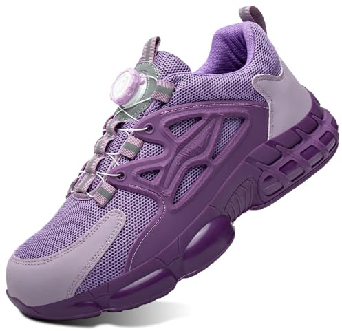 GemChve Chaussures de Sécurité Hommes Légère Respirantes Femme Basket Securite Embout en Acier Antidérapante Confortable Chaussures de Travail 36-46 EU